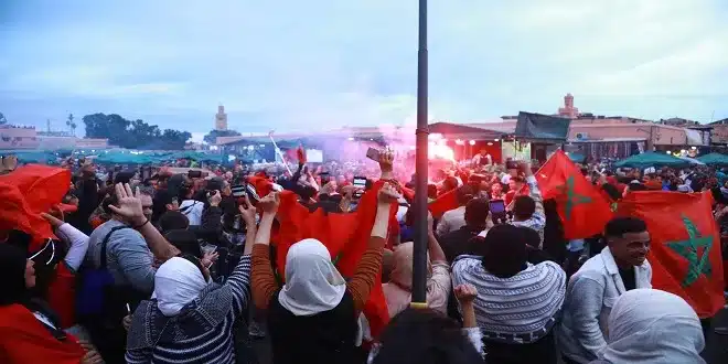 الفرحة تتجدد بمراكش عقب تأهل الأسود إلى دور نصف النهائي jpg