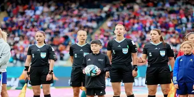 أداء متميز للتحكيم النسوي المغربي في مباراة افتتاح كأس العالم للسيدات 2023 بأستراليا ونيوزيلندا jpeg