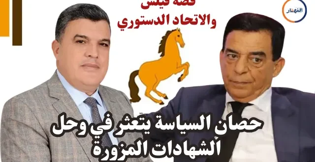 حصان السياسة يتعثر في وحل الشهادات المزورة : قصة قيلش والاتحاد الدستوري