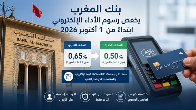 بنك المغرب يخفض رسوم الأداء بالبطاقات البنكية ابتداء من أكتوبر 2026 ماذا يعني القرار للتجار والزبناء؟