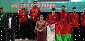 عبد العزيز يوسف ومحمد البلّالي على منصة التتويج بلقب زوجي الرجال في بطولة إفريقيا لكرة الطاولة بطنجة 2026